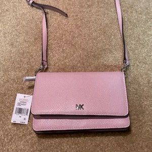 NWT Michael Kors Leather Phone Crossbody Pale Lilac